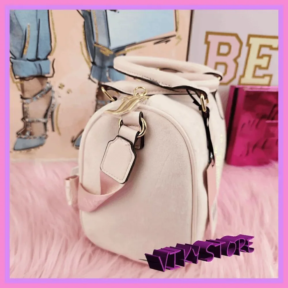 NWT 😍✨ Juicy Couture Pink Velvet Satchel Bag – Rhinestones & Iconic Logo! ✨😍